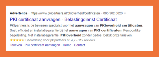 Online reviews verzamelen Google Ads - Ministry of Marketing
